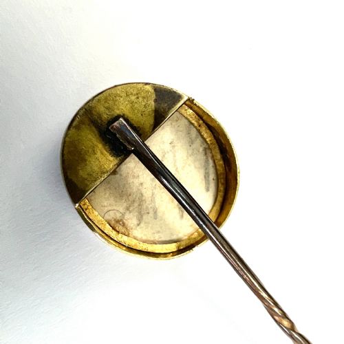 ANTIQUE GOLD MINIATURE PORTRAIT OF A LADY STICK PIN - ADDITIONAL PHOTO 2