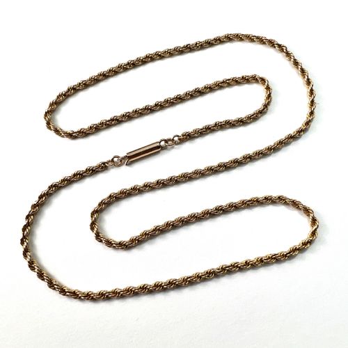 Edwardian 9ct Gold Rope Twist Chain Necklace