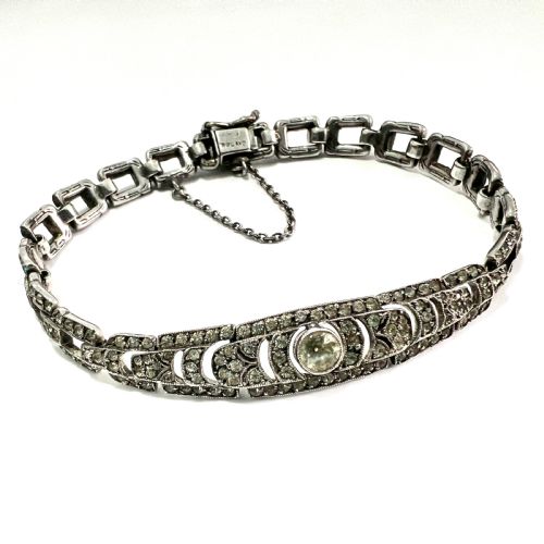 Art Deco Ciro Sterling Silver Diamond Paste Bracelet