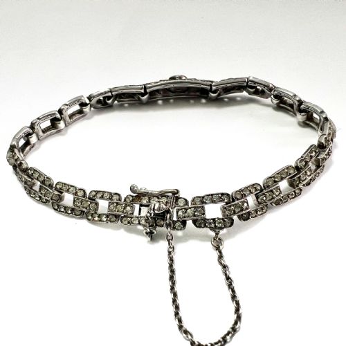 fig 1. Art Deco Ciro Sterling Silver Diamond Paste Bracelet