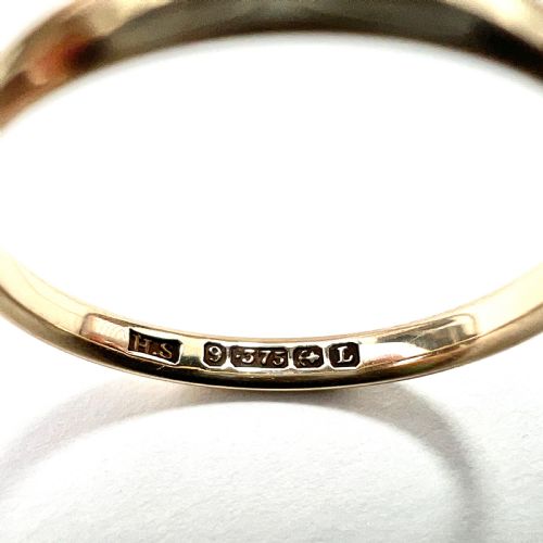 fig 1. Vintage Art Deco 1935 Hallmarked 9CT Gold Wedding Ring