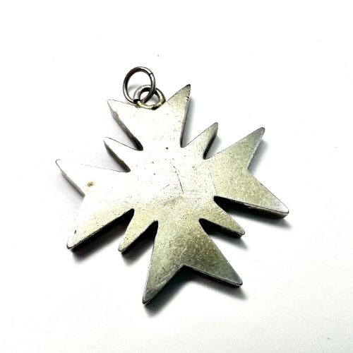 fig 2. Antique Maltese Cross Silver Micro Mosaic Pendant