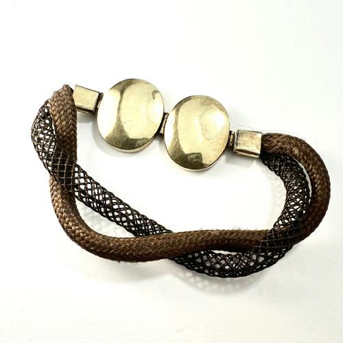 fig 1. Victorian Double Portrait Woven Hair Mourning Bracelet