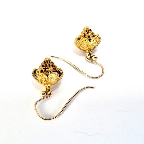 fig 2. Victorian Cannetille Drop Earrings on 9CT Gold Wires