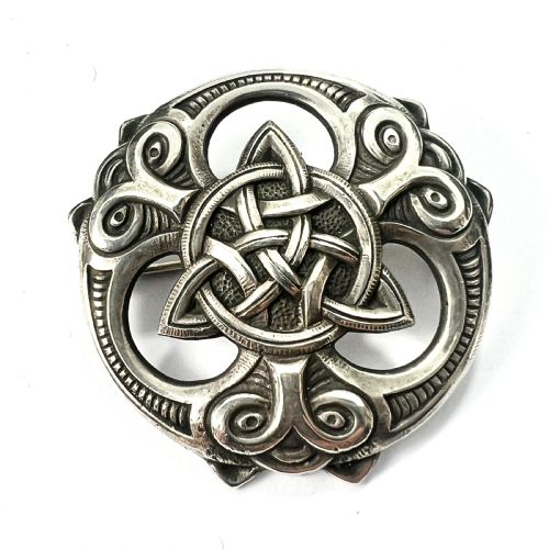 Antique Norwegian Norse Silver Wolf Viking Brooch