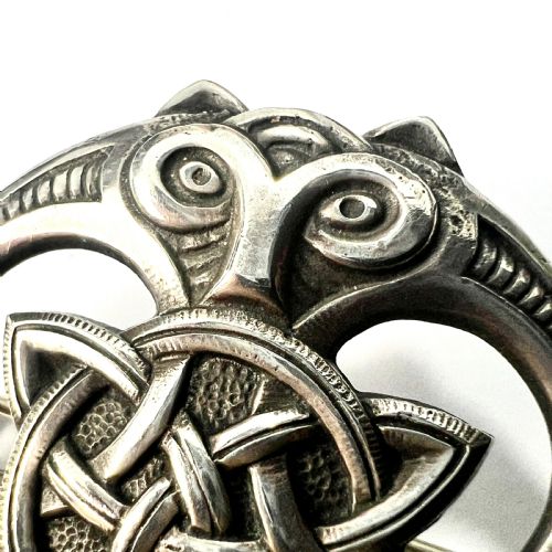 fig 1. Antique Norwegian Norse Silver Wolf Viking Brooch