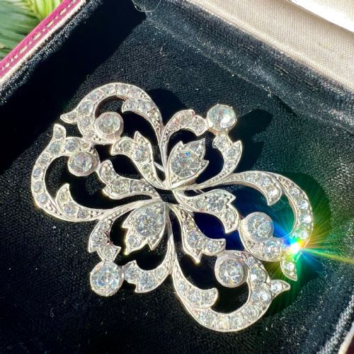 LARGE VICTORIAN SILVER AND GOLD PASTE BROOCH - ADDITIONAL PHOTO 1