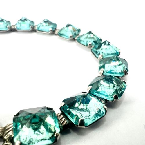 fig 1. Art Deco Leach & Miller Aquamarine Paste Cocktail Bracelet