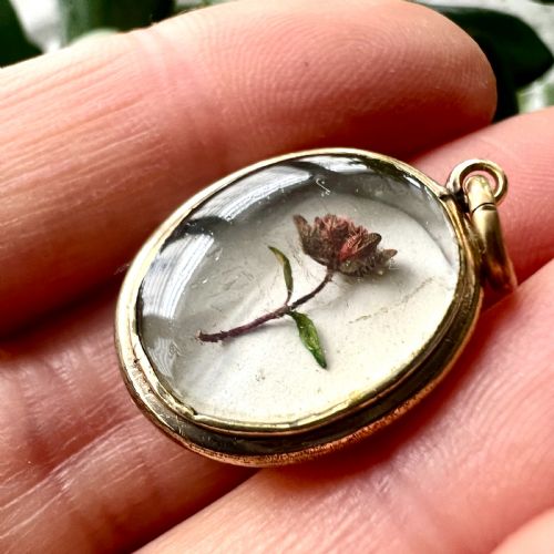 fig 1. Victorian Locket Pendant with Dried Flower