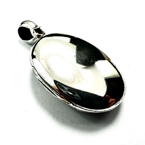 fig 2. Large Victorian Silver Organic Nature Locket Pendant