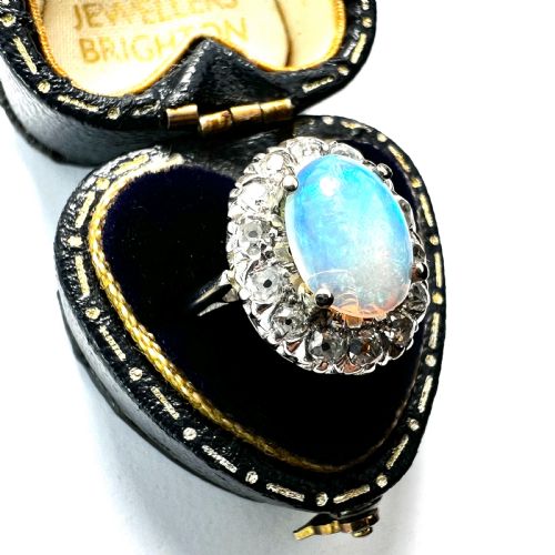 fig 1. Edwardian Opal and Diamond 18CT Gold Ring