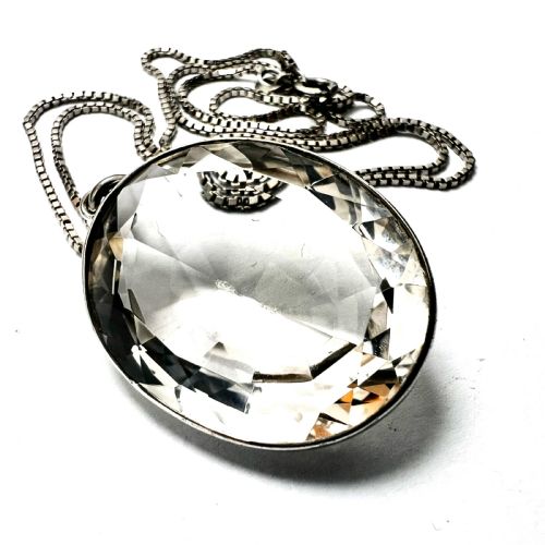 fig 1. Arts and Crafts Rock Crystal Silver Pendant