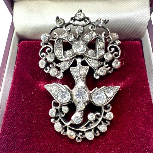 fig 1. Georgian Silver Dove Paste Saint Esprit Brooch