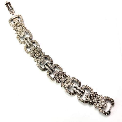 fig 1. Chunky Art Deco Silver Paste Bracelet