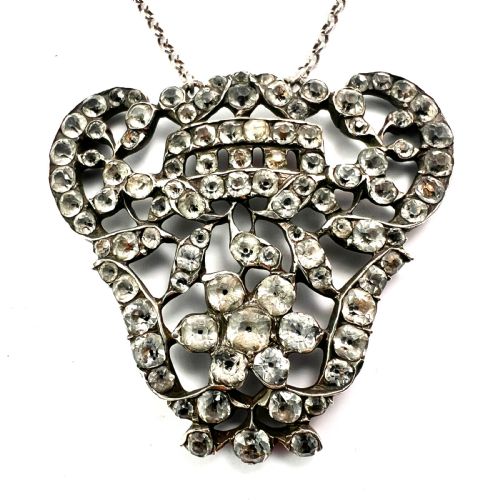 GEORGIAN SILVER BLACK DOT PASTE PENDANT NECKLACE - ADDITIONAL PHOTO 2