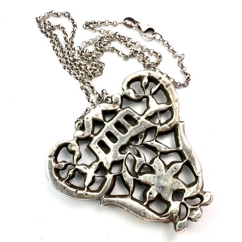 GEORGIAN SILVER BLACK DOT PASTE PENDANT NECKLACE - ADDITIONAL PHOTO 3