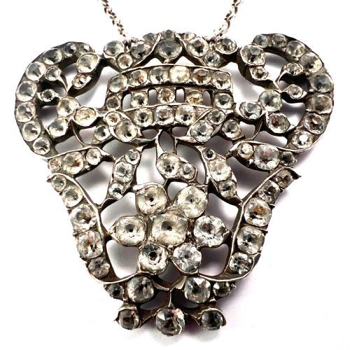 GEORGIAN SILVER BLACK DOT PASTE PENDANT NECKLACE - ADDITIONAL PHOTO 4