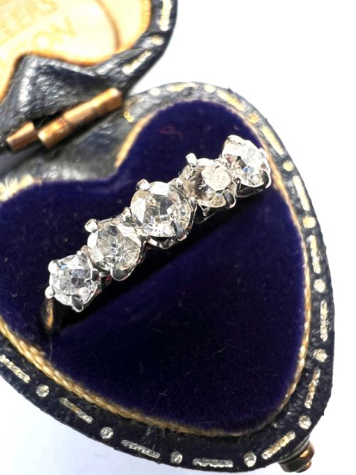 fig 1. Vintage Five-Stone Diamond 18CT Gold Engagement Ring
