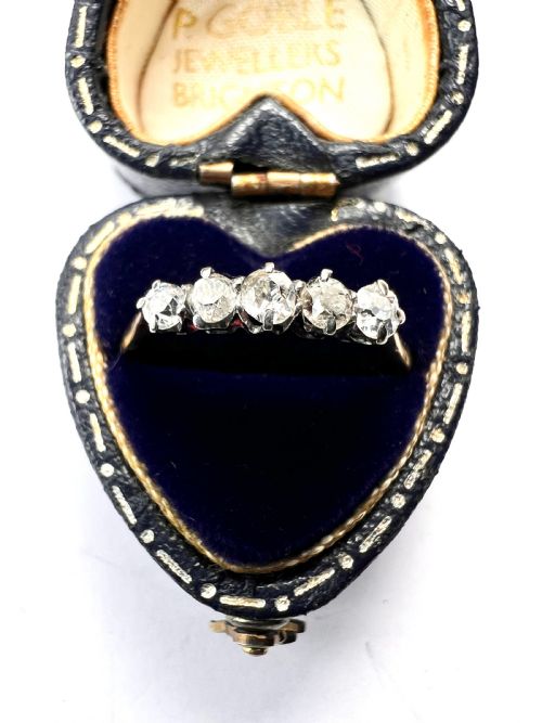 fig 2. Vintage Five-Stone Diamond 18CT Gold Engagement Ring