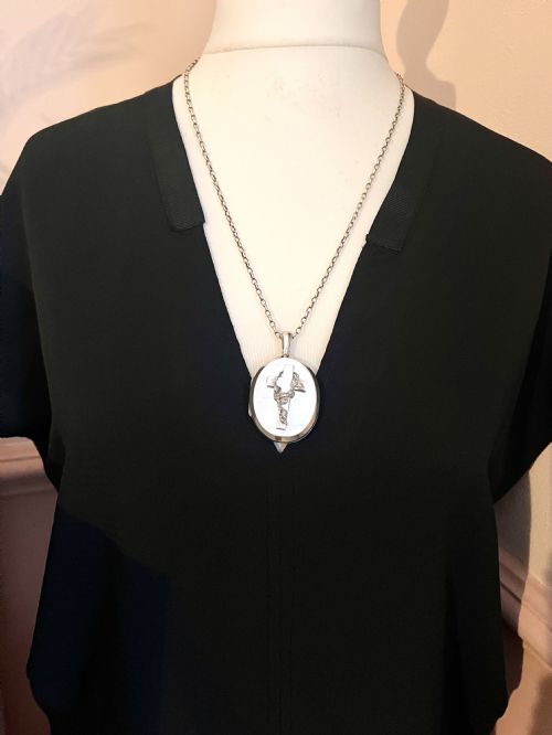 LARGE VICTORIAN SILVER CRUCIFIX LOCKET PENDANT - ADDITIONAL PHOTO 8