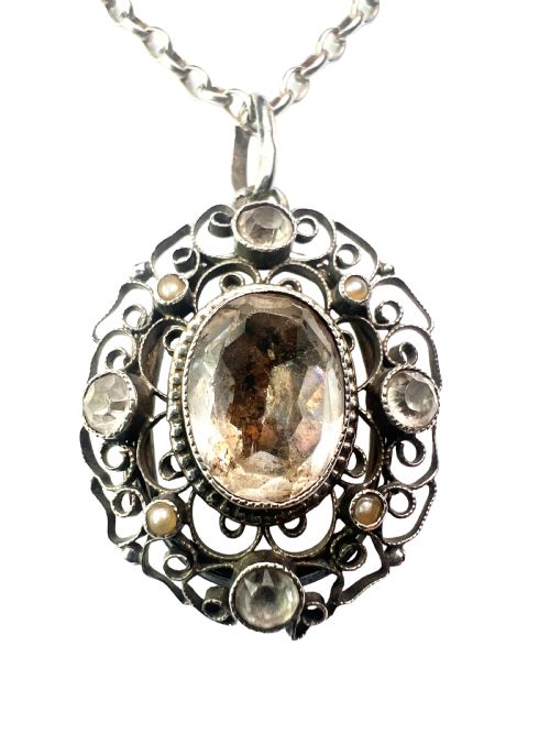 ANTIQUE SILVER FILIGREE SECRET LOCKET PENDANT - ADDITIONAL PHOTO 2