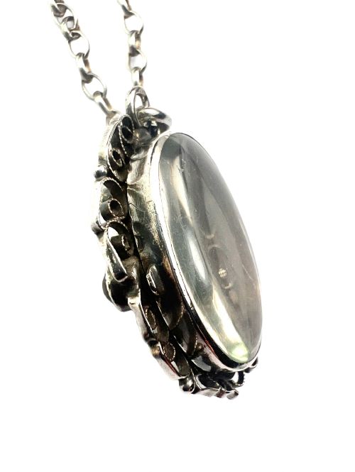 ANTIQUE SILVER FILIGREE SECRET LOCKET PENDANT - ADDITIONAL PHOTO 5