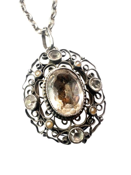 ANTIQUE SILVER FILIGREE SECRET LOCKET PENDANT - ADDITIONAL PHOTO 7