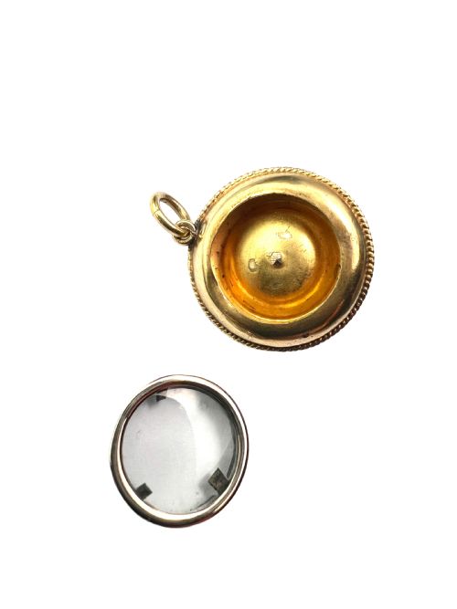 VICTORIAN GOLD PEARL LOCKET PENDANT - ADDITIONAL PHOTO 4