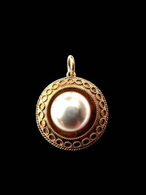 VICTORIAN GOLD PEARL LOCKET PENDANT - ADDITIONAL PHOTO 6