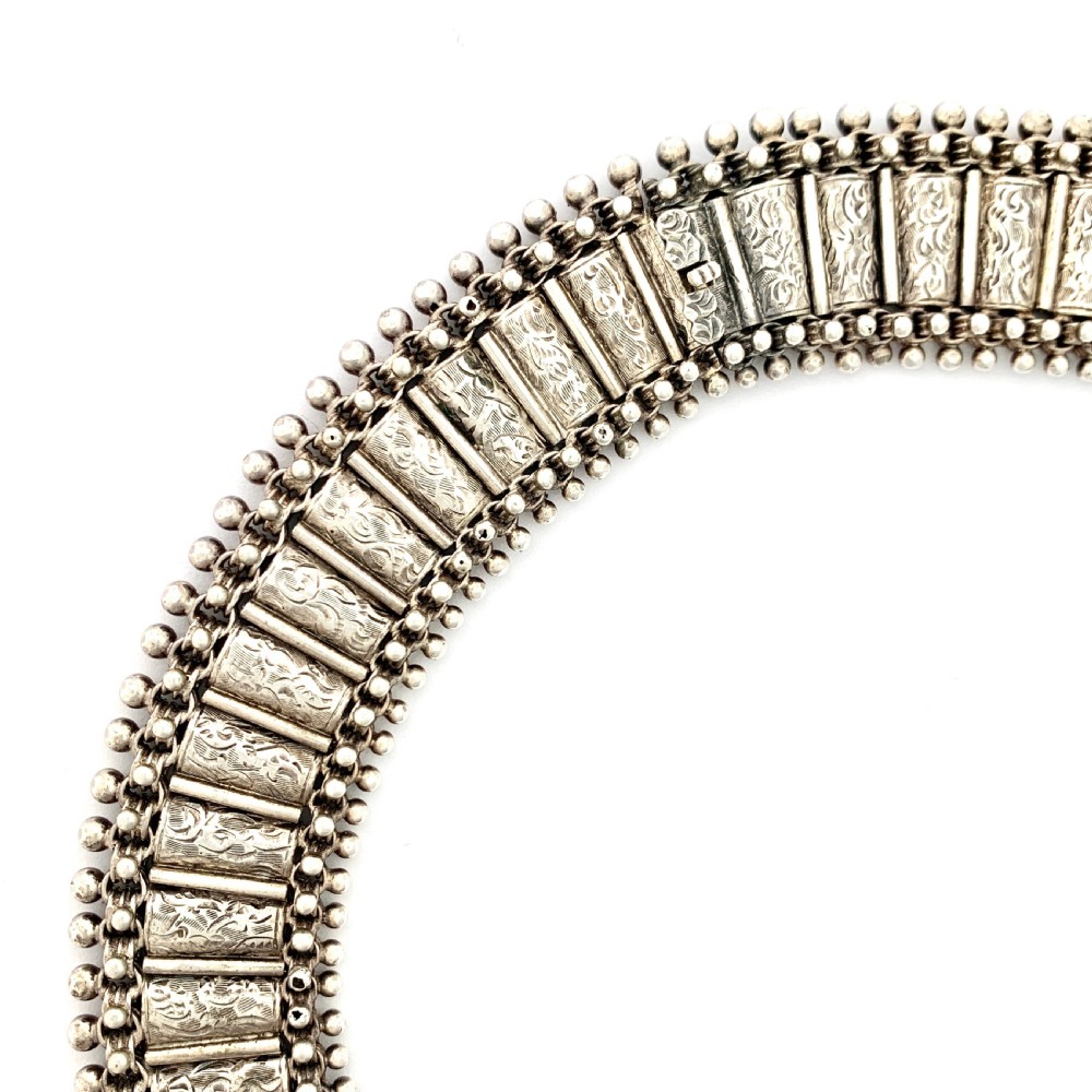 Victorian Sterling Silver Collar Necklace View II