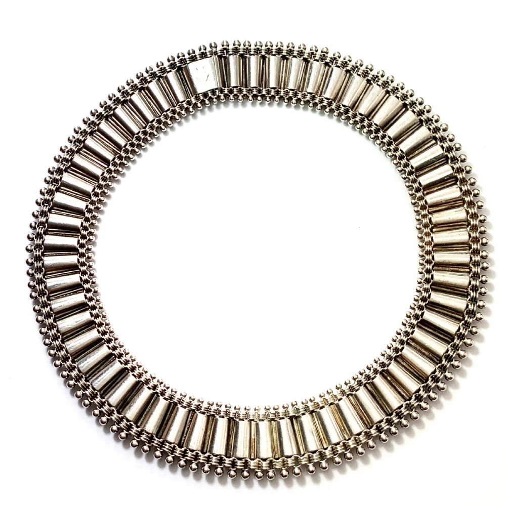 Victorian Sterling Silver Collar Necklace View IV