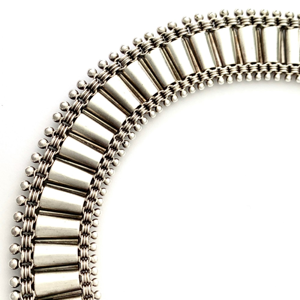 Victorian Sterling Silver Collar Necklace View VI