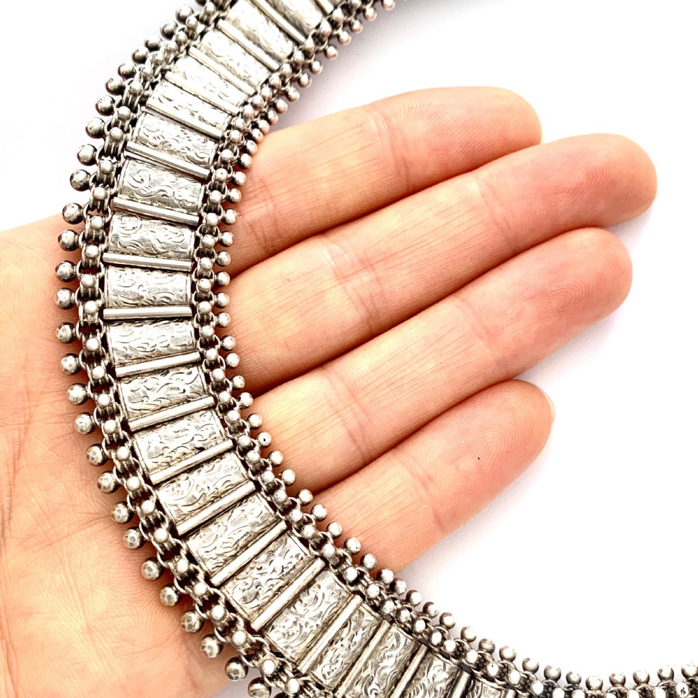 Victorian Sterling Silver Collar Necklace View VII