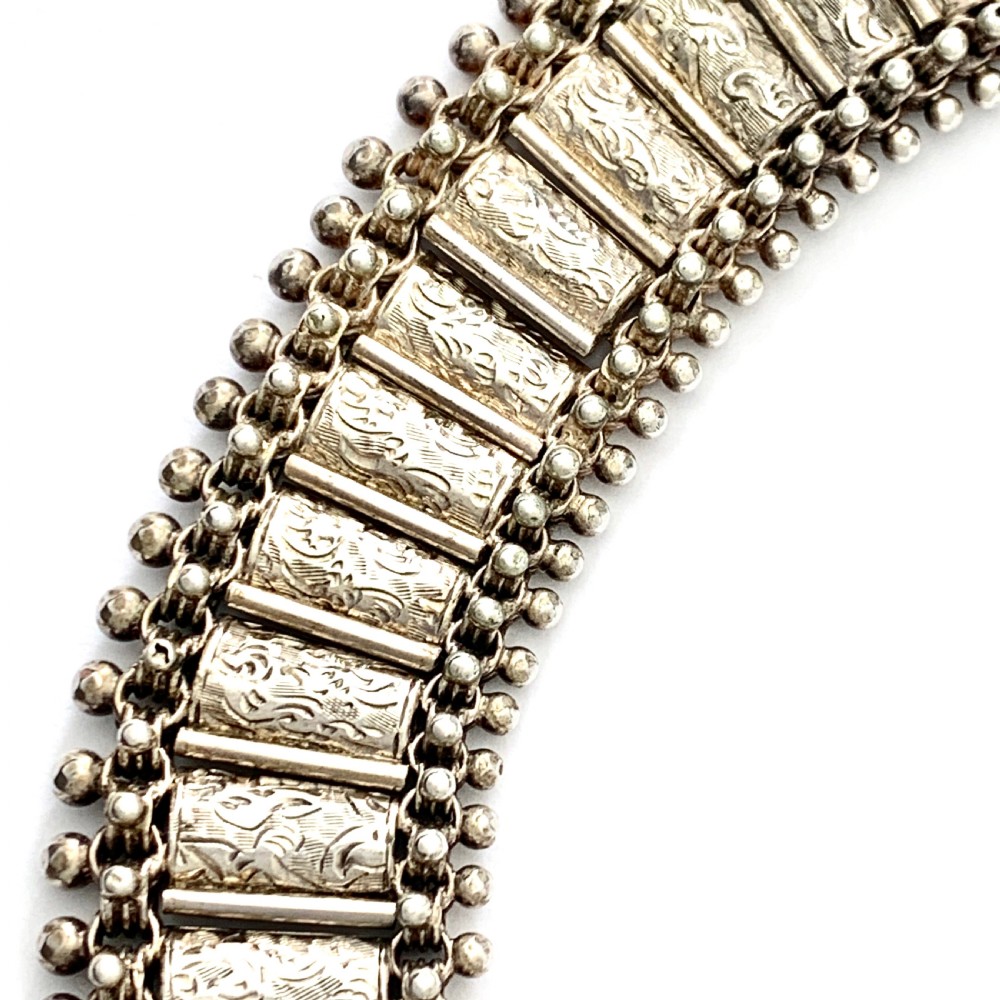 Victorian Sterling Silver Collar Necklace View XII