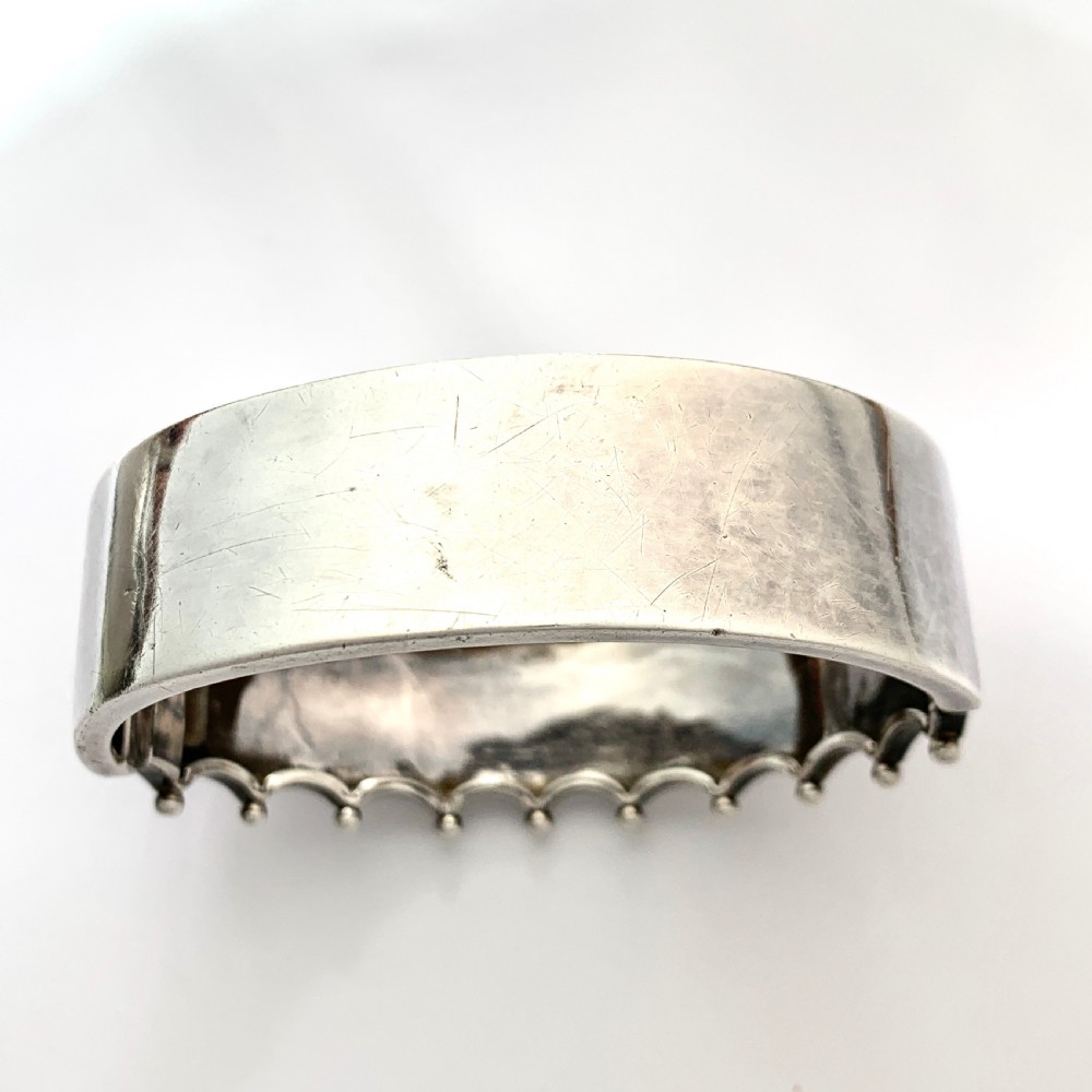 RESERVED for RF • Victorian Sterling Silver Hinged Bangle View V