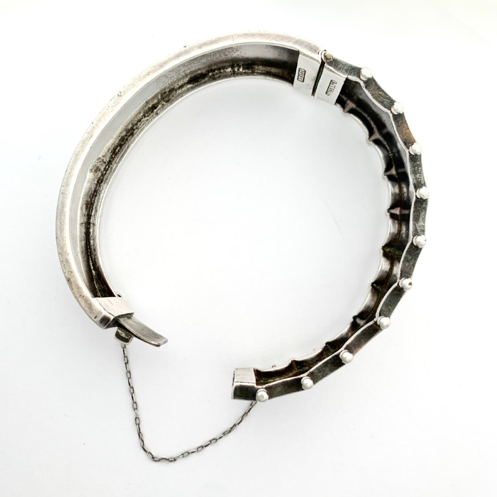 RESERVED for RF • Victorian Sterling Silver Hinged Bangle View VI