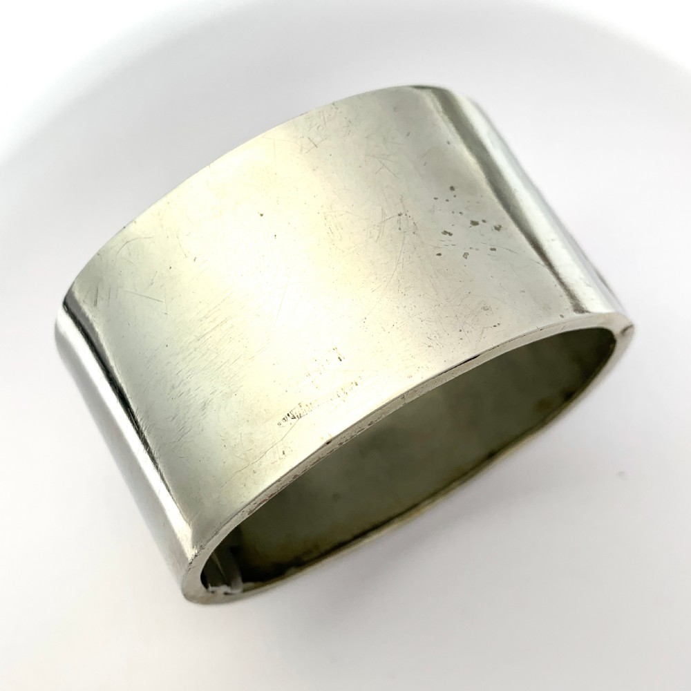 Victorian Wide Silver Hinged Bangle View III