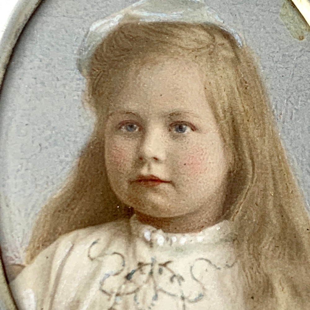 Victorian Silver Miniature Watercolour/Photograph Portrait Locket View II