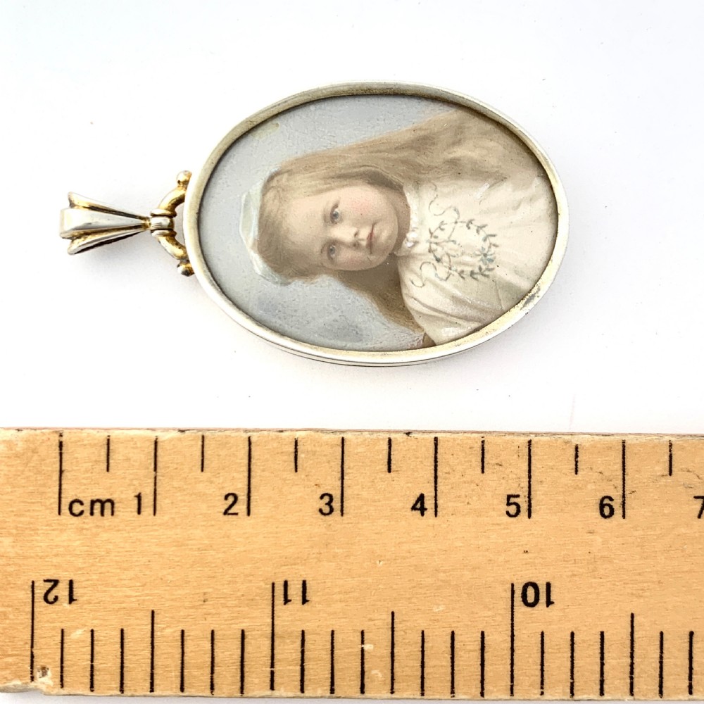 Victorian Silver Miniature Watercolour/Photograph Portrait Locket View III