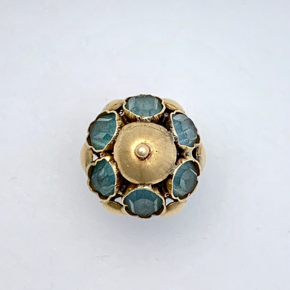 Blue Topaz 9CT Gold Venetian Fob Charm Pendant View III