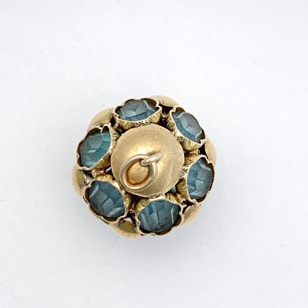 Blue Topaz 9CT Gold Venetian Fob Charm Pendant View IV