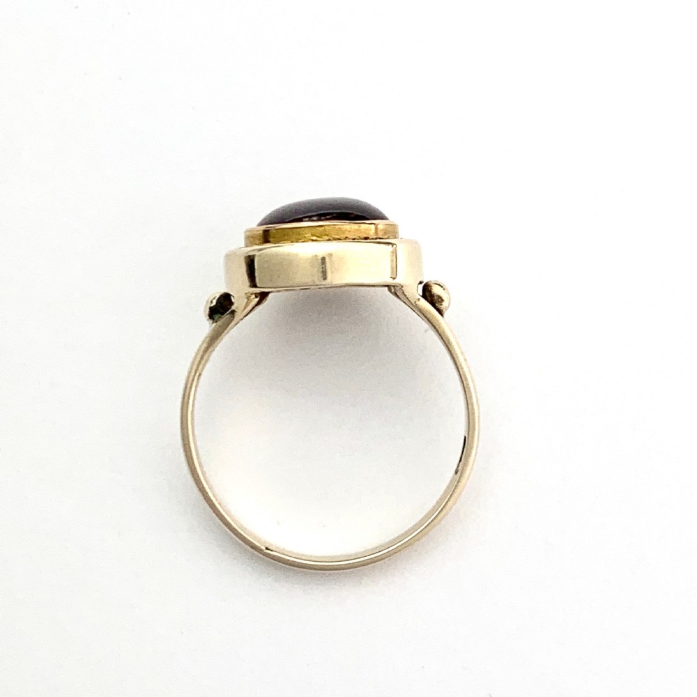 Victorian 9CT Gold Garnet Carbuncle Ring View IX