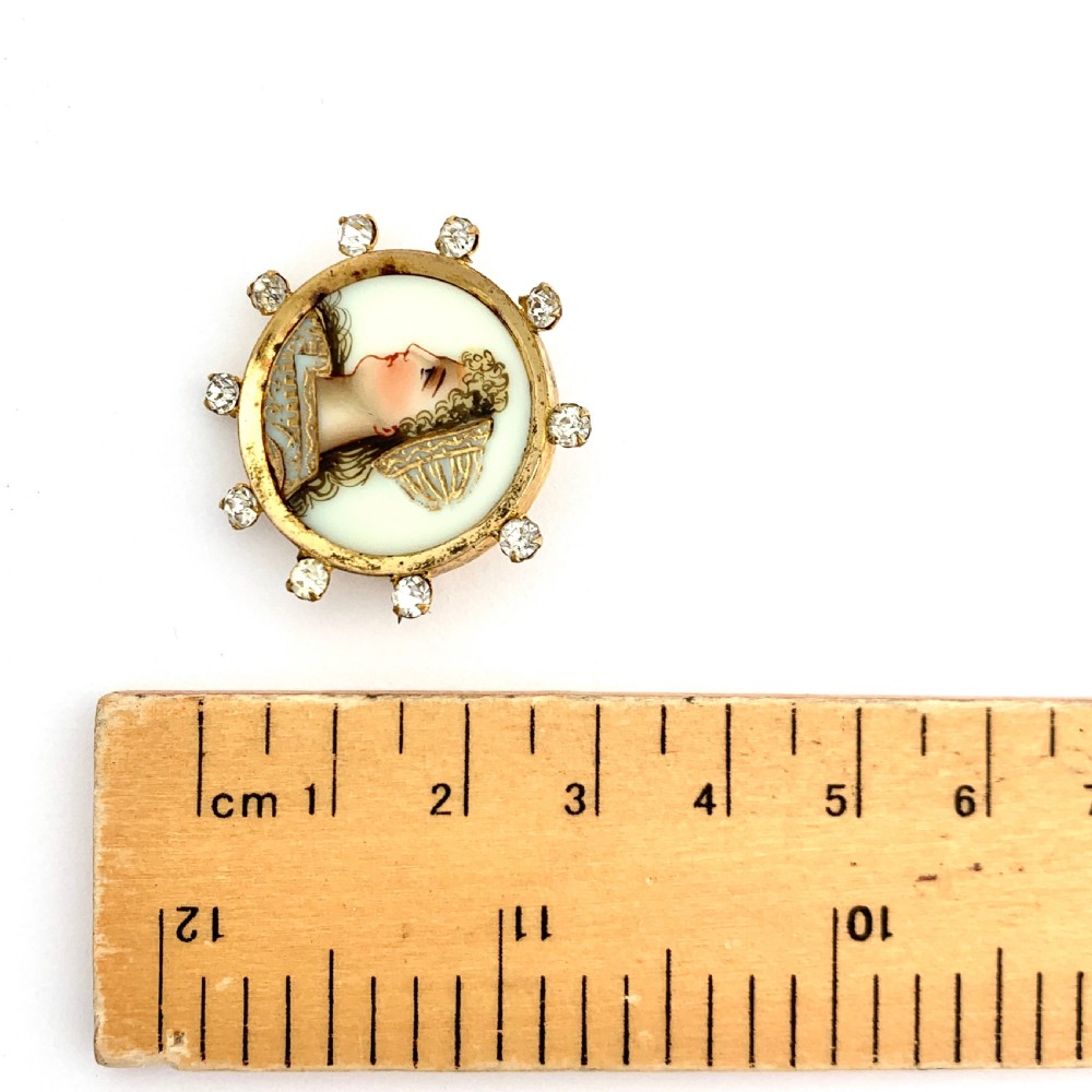 Antique French Handpainted Paste Limoges Brooch View III