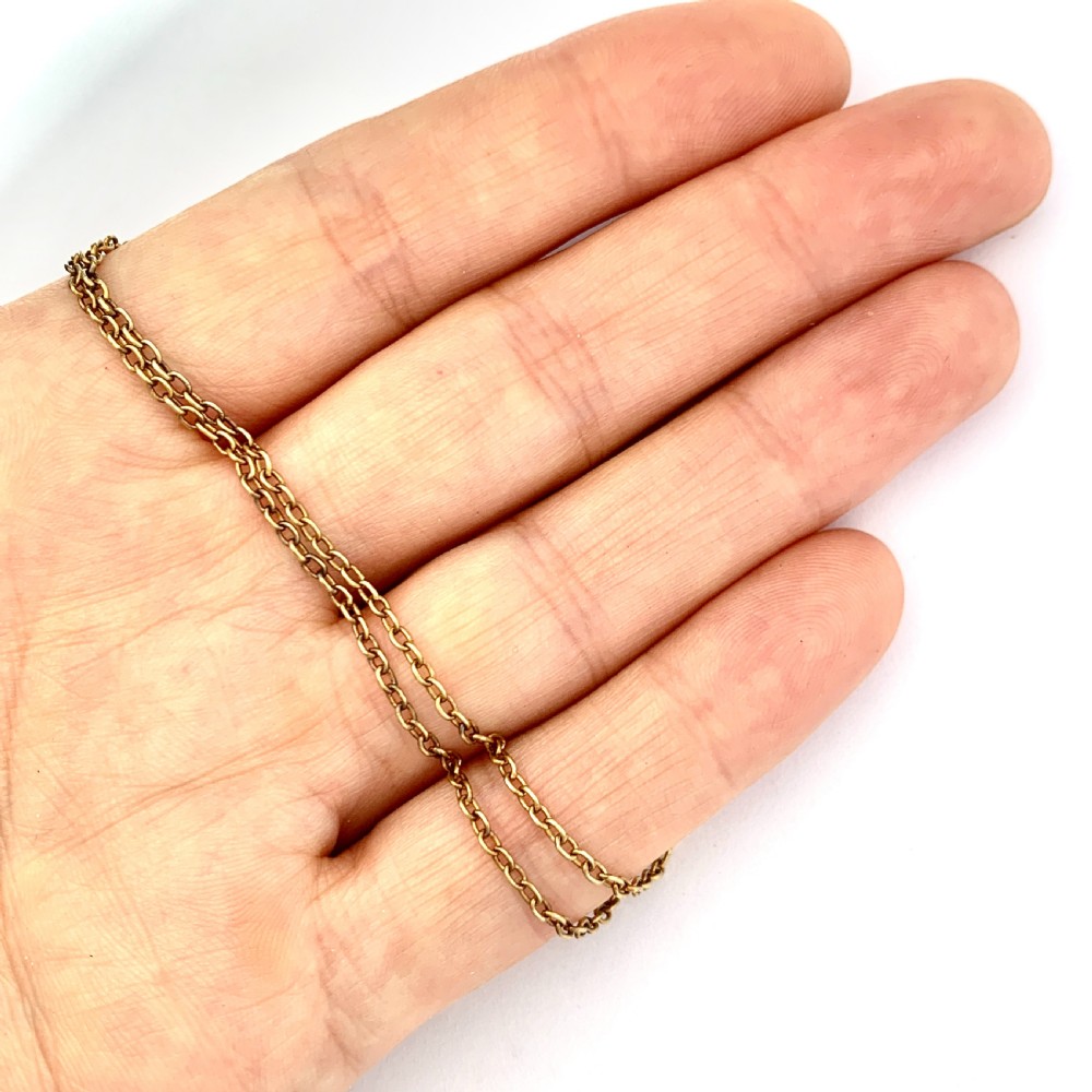 Edwardian 15CT Rosy Gold Cable Chain Necklace View III