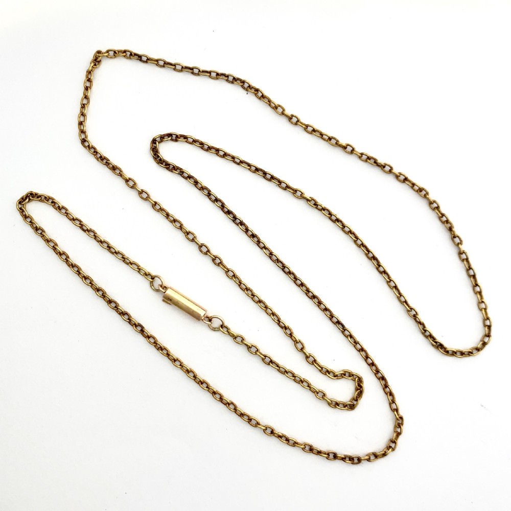 Edwardian 15CT Rosy Gold Cable Chain Necklace View V