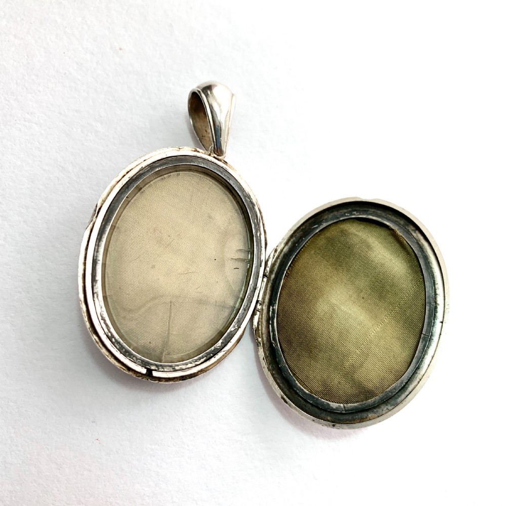 Large Victorian Sterling Silver Photograph Locket View VI