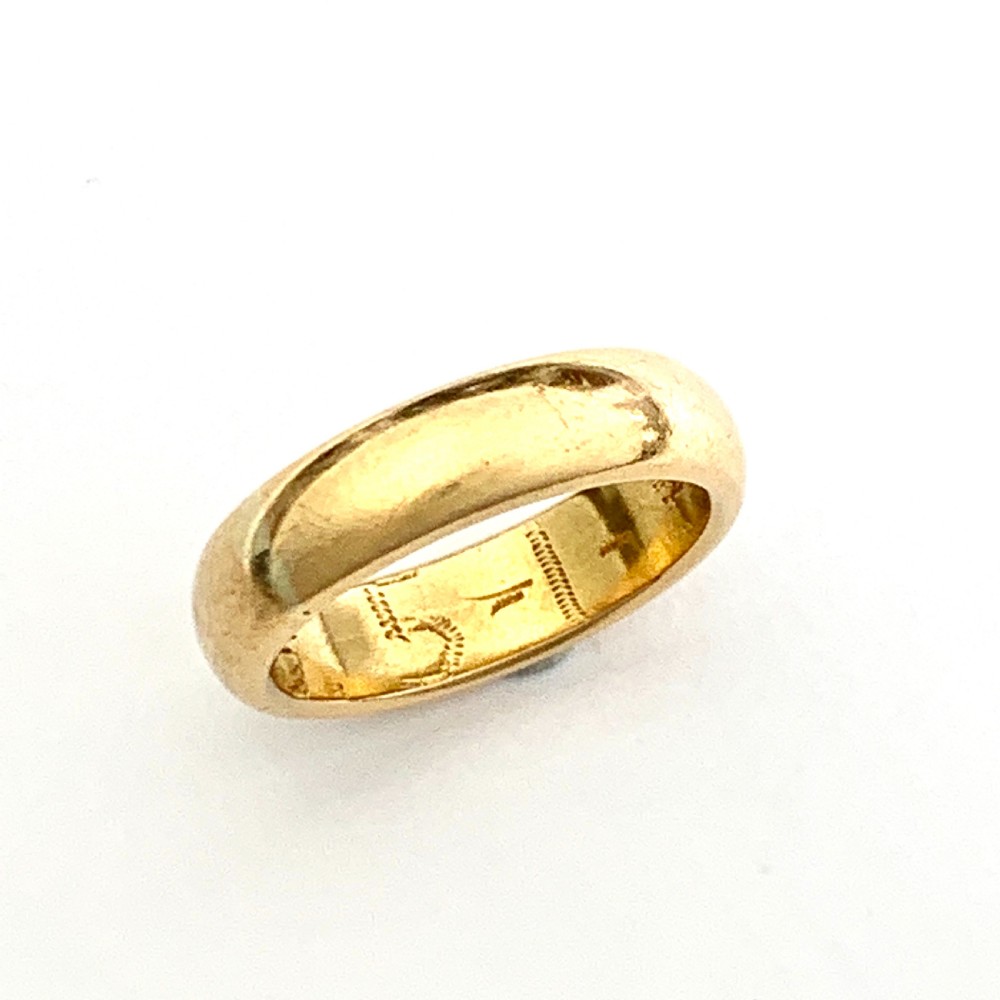 Vintage 22CT Rosy Gold Wedding Ring View IV