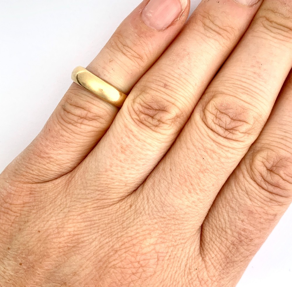 Vintage 22CT Rosy Gold Wedding Ring View V