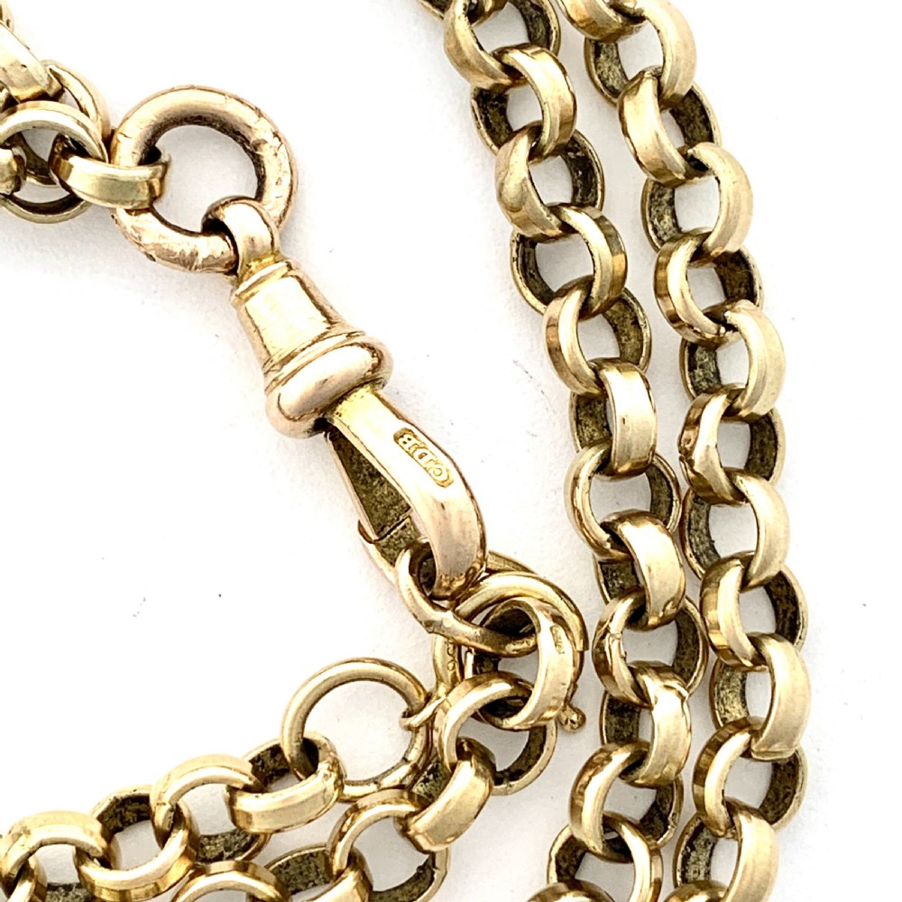Very Long Victorian 9CT Gold Sautoir Chain with Dog Clip View III