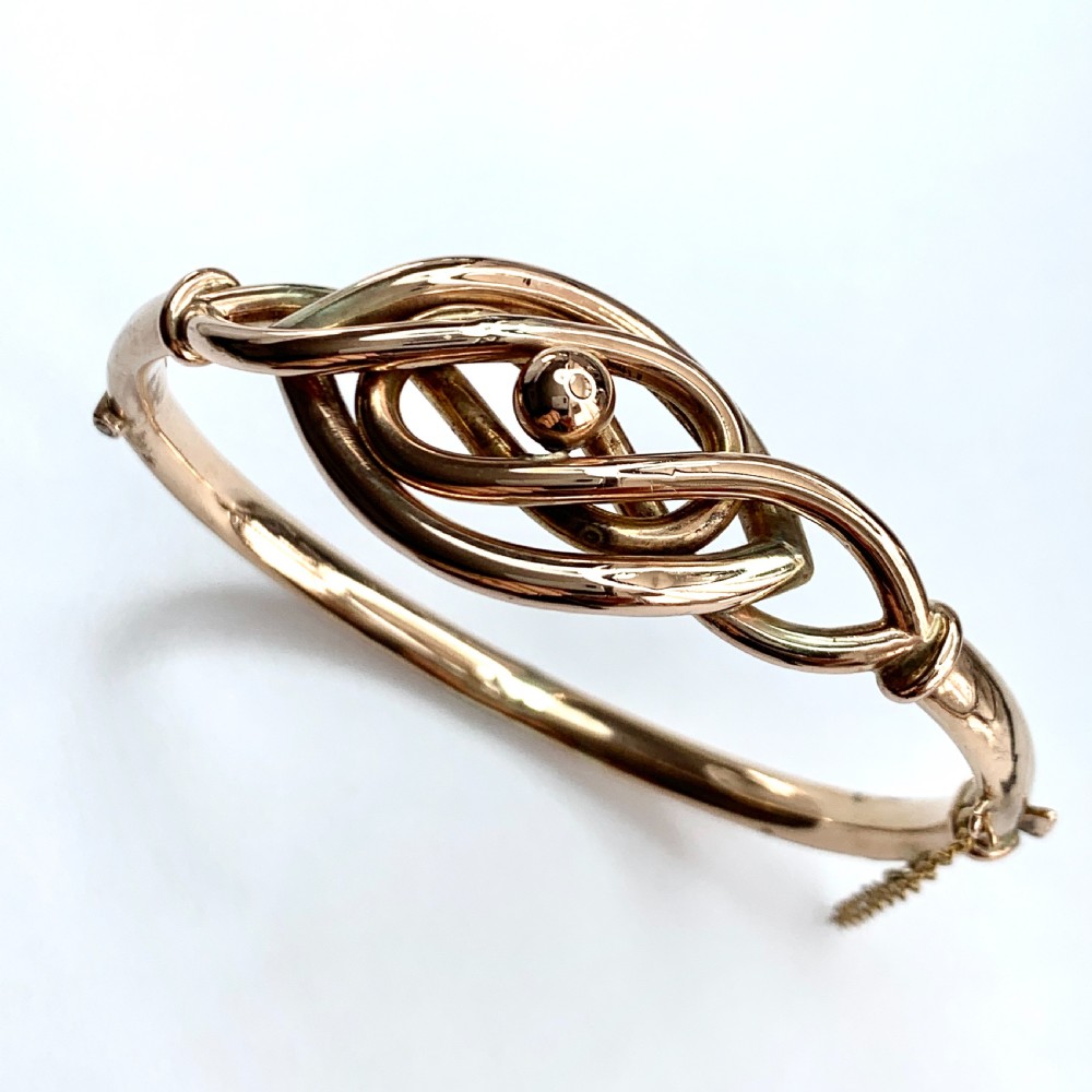 RESERVED for GW • Victorian 9CT Rose Gold Knot Bangle